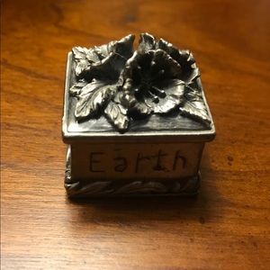 Vintage Miniature Pewter Trinket Box
